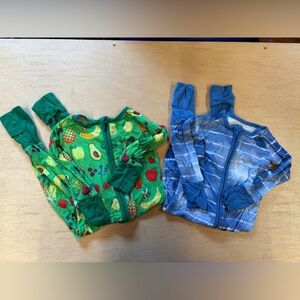 Pair of Little Sleepies 6-12 mo Zippy pajamas